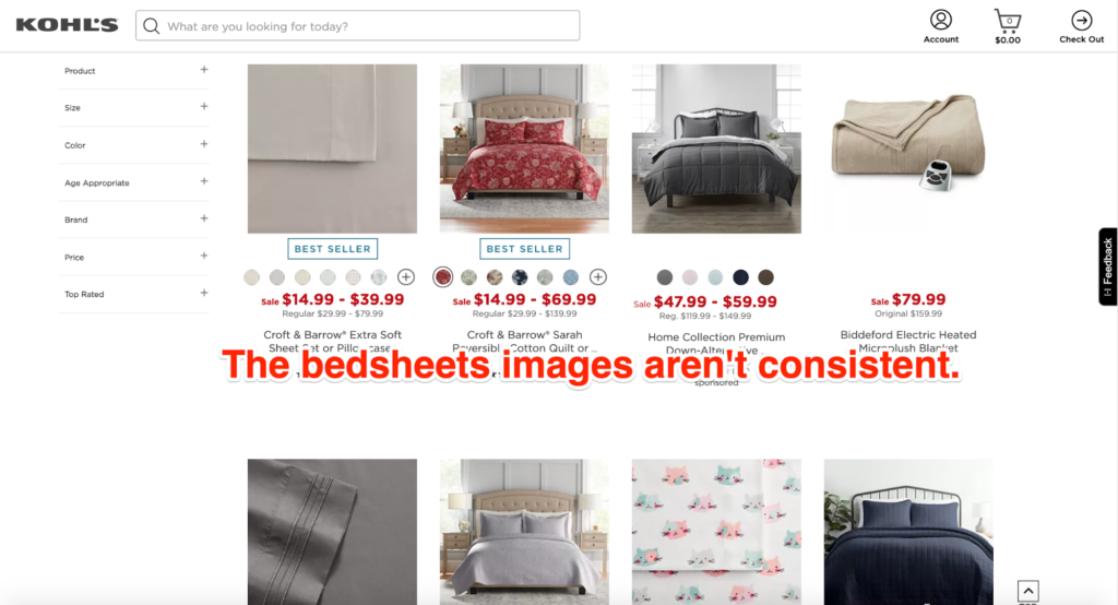 Kohl E-Commerce Category Page Example 3