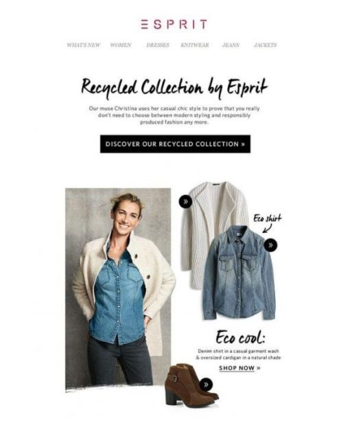 Esprit E-Commerce Email Design Example