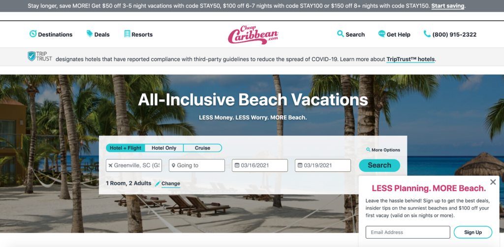 CheapCaribbean Homepage 2