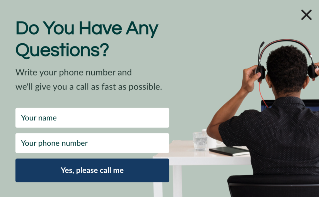 Contact Popup