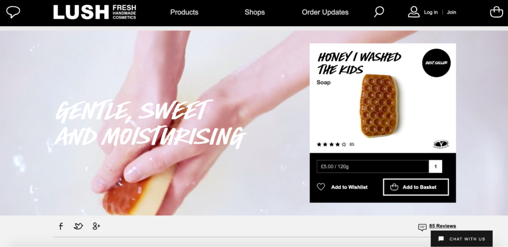 Lush Honey Product Page