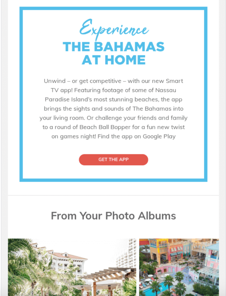 Nassau Paradise Island Email Example 4
