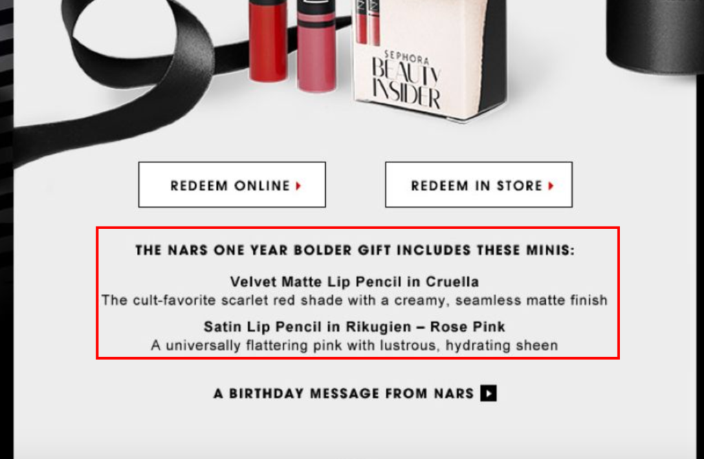 Sephora Email Copy