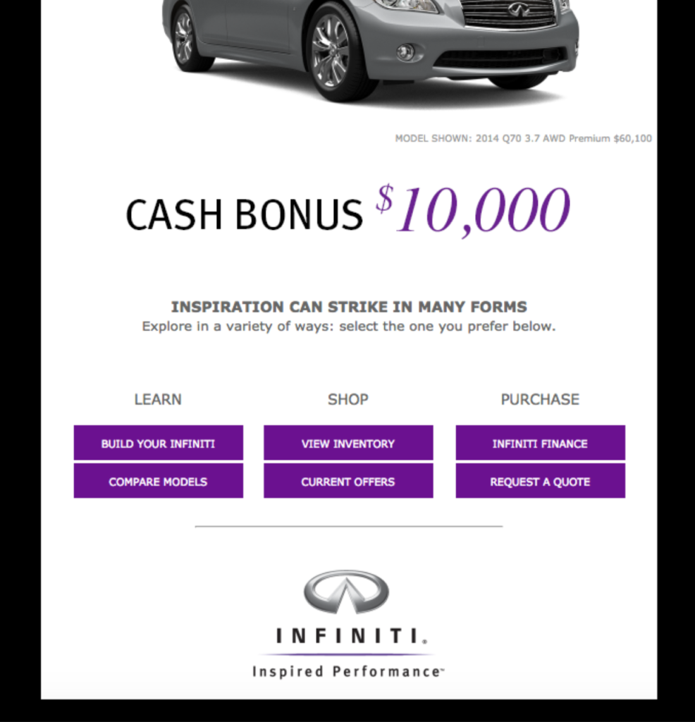 Infiniti Email Example 3