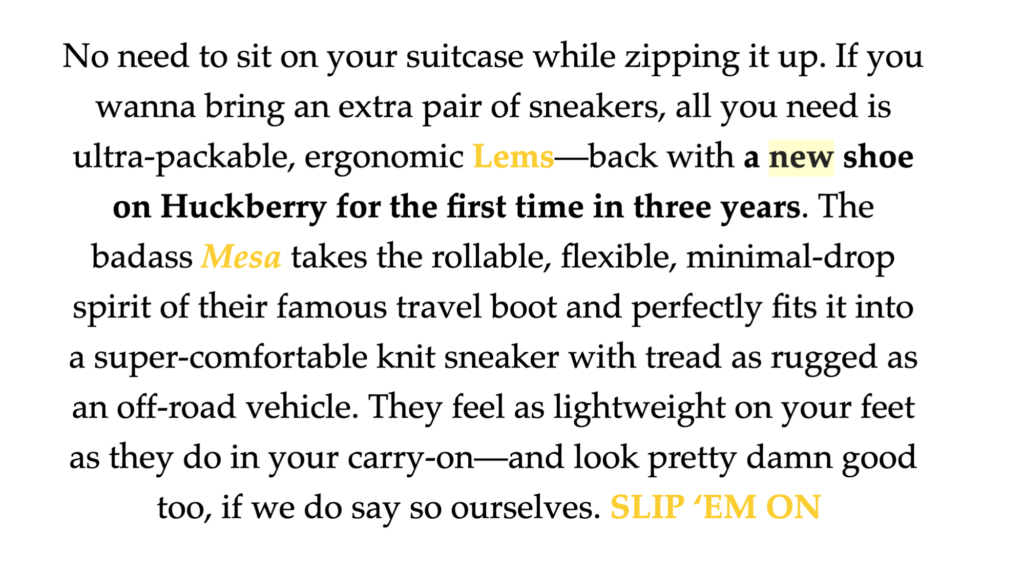 Huckberry Product Email Example