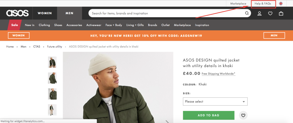 ASOS Upper Menu