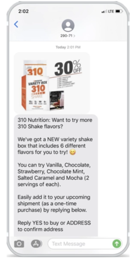 310 Nutrition SMS