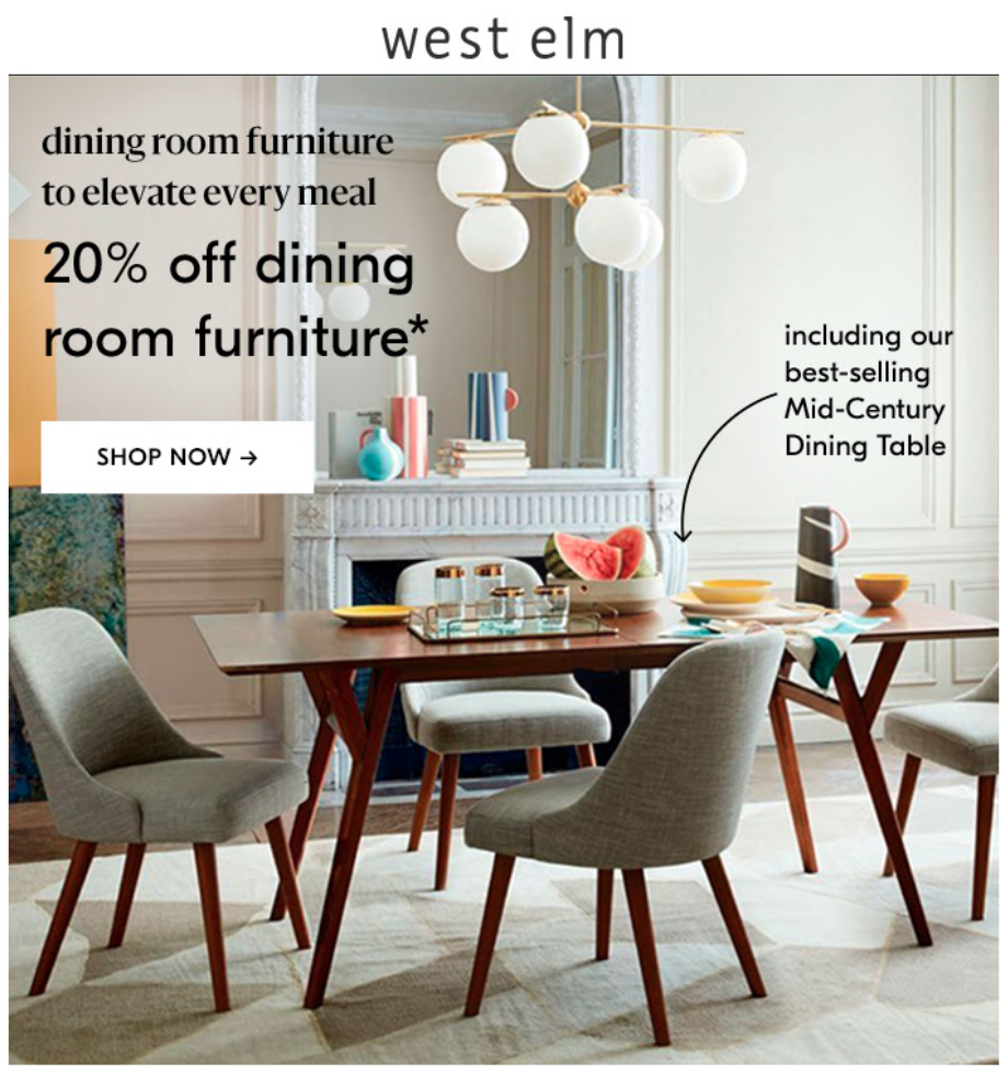 Crate & Barrel Email Example 3