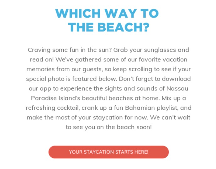 Nassau Paradise Island Email Example