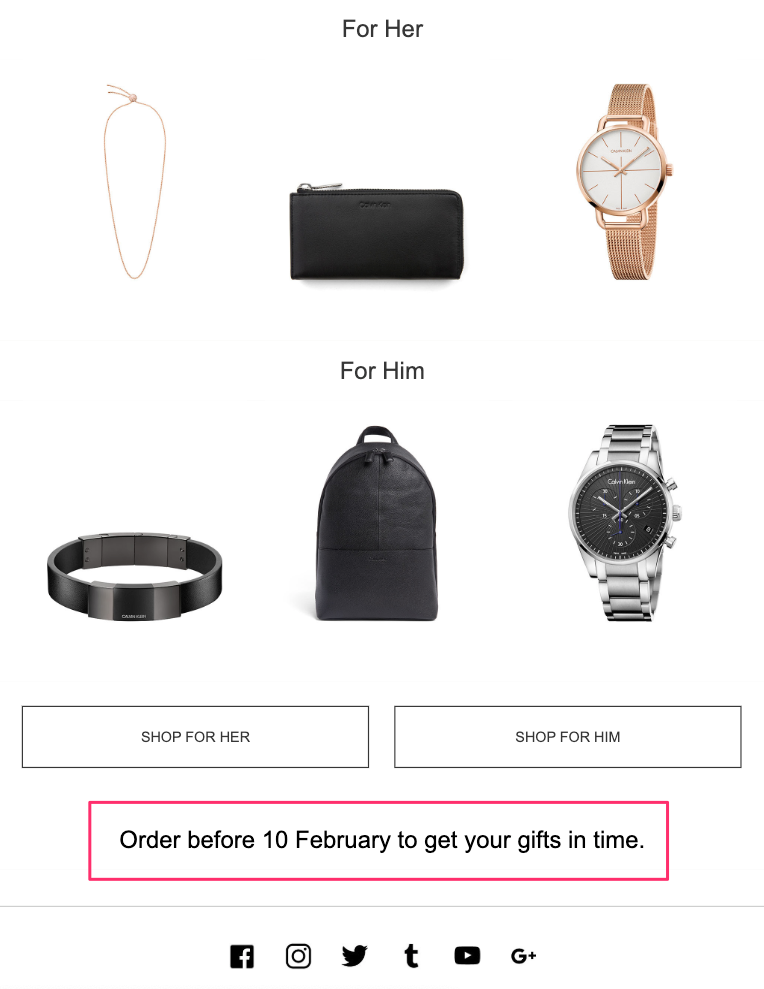 Calvin Klein Valentine's Day Email 2