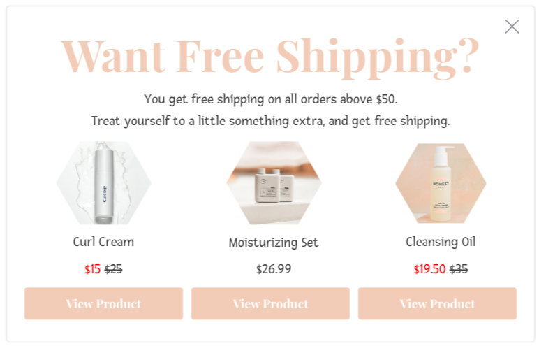 Product Recommendations Popup