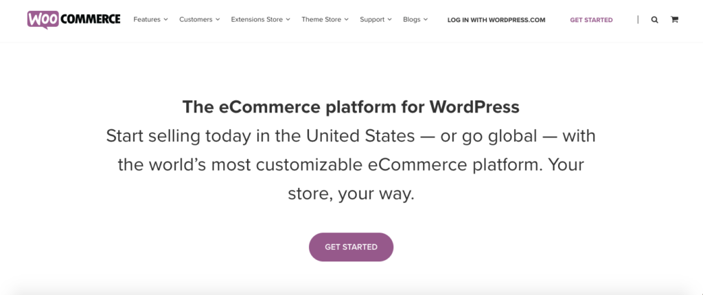 Woocommerce homepage