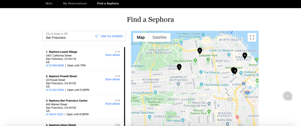 Find Sephora Near You