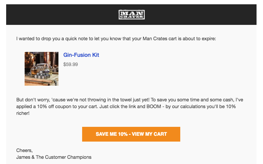 Man Crates Email Example