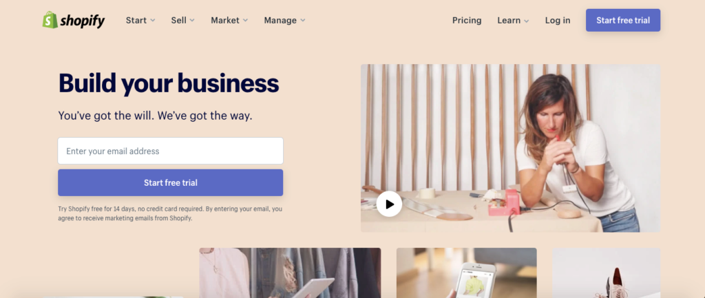 Shopify Homepage