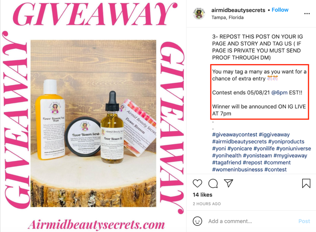 Airmid Beauty Secrets Giveaway Examples 4