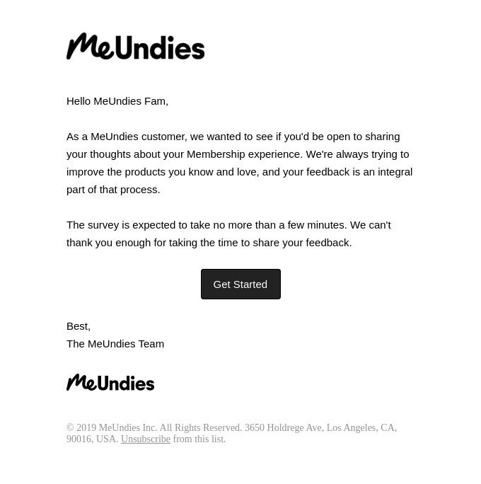 MeUndies Email Example