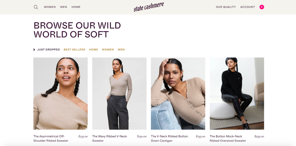 State Cashmere Product Listing Page