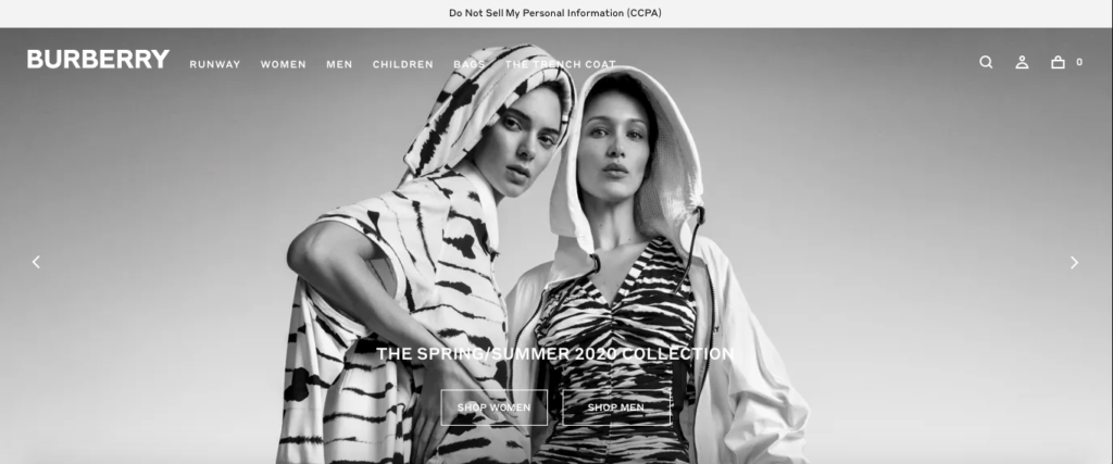 Burberry Landing Page