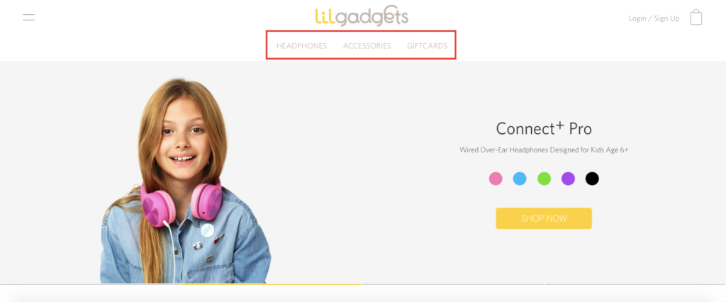 Lilgadget Homepage Menu