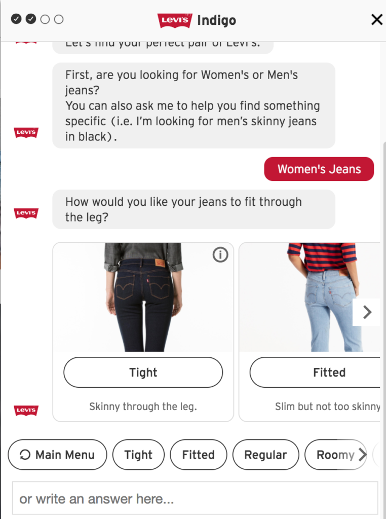 Levi's Chat Bot Questionnaire