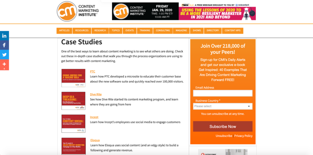 Content Marketing Institute Case Studies