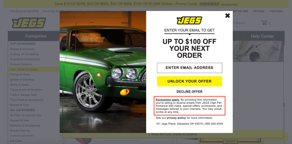 JEGS High-Performance Parts Popup 3