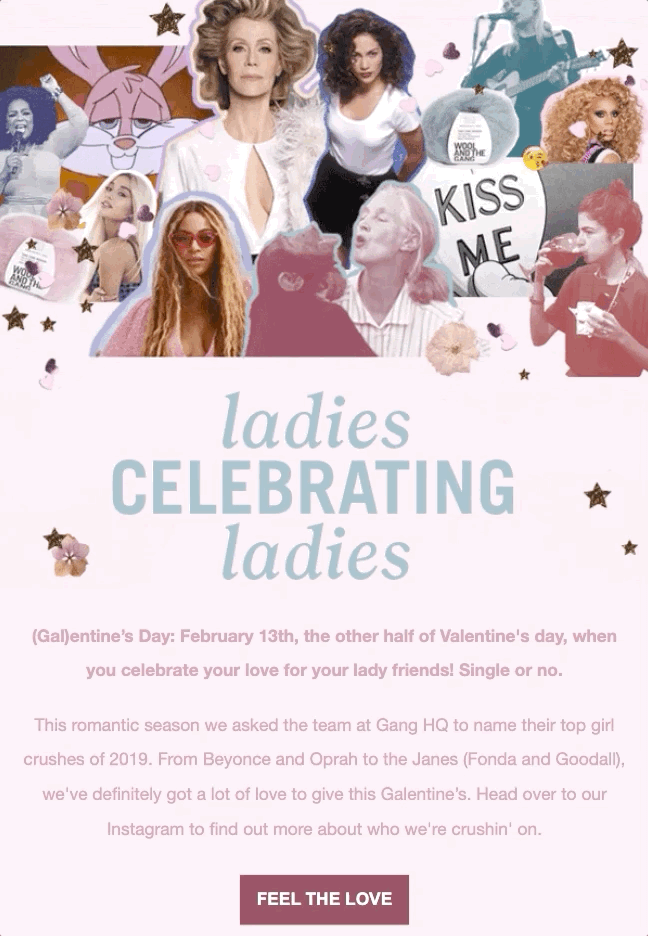 Wool and the Gang Valentine's Day Email