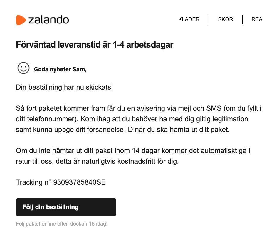 Zalando email