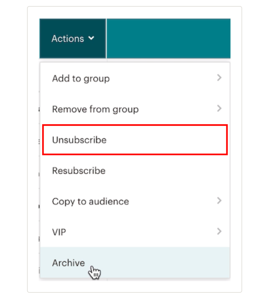 Unsubscribe