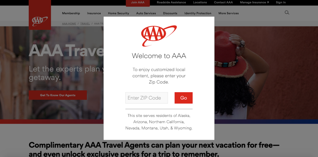 AAA Travel Popup 2