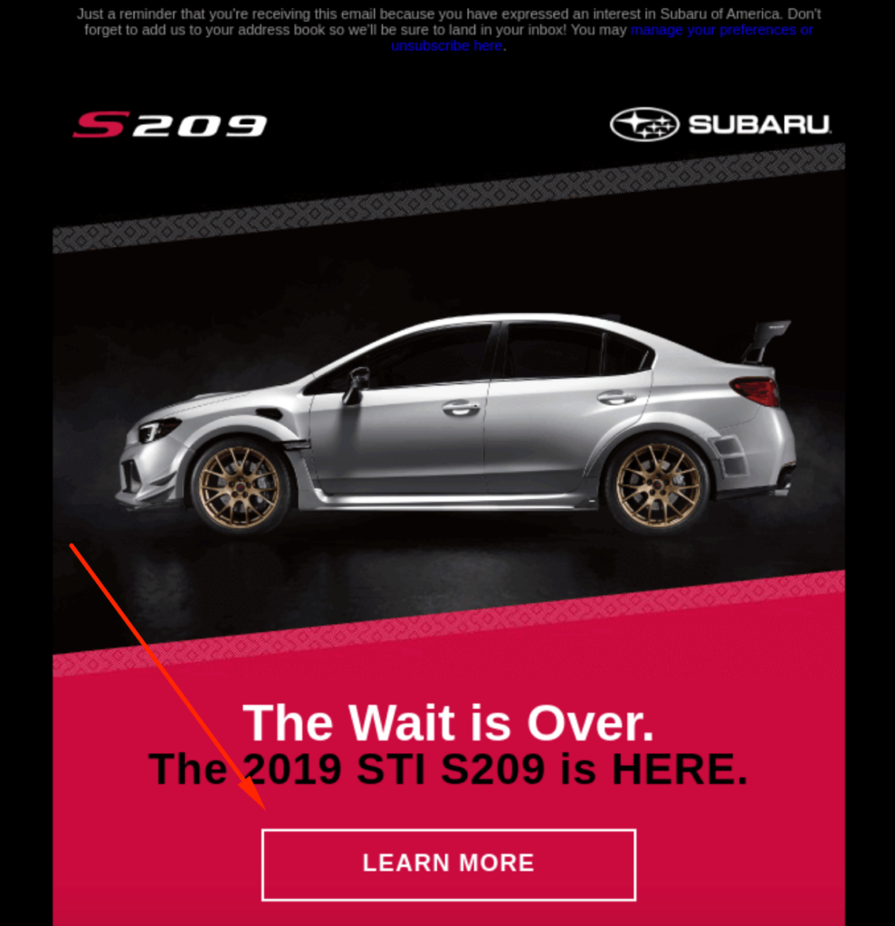 Subaru Email Example 2