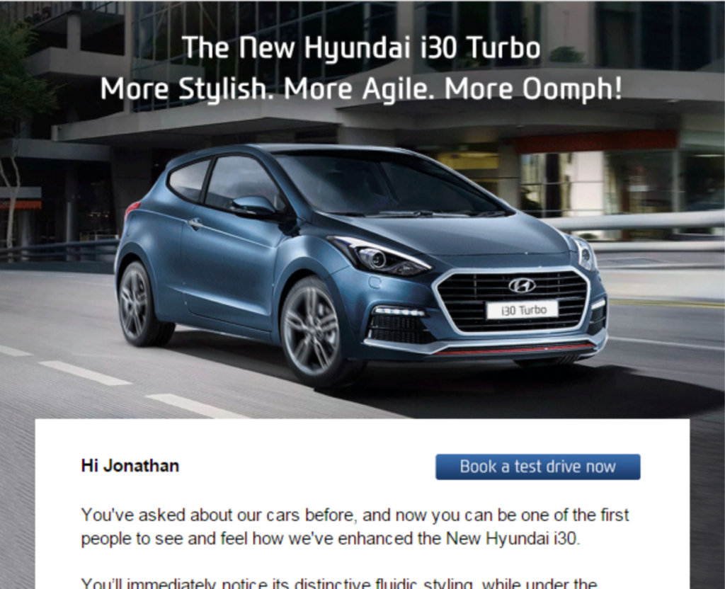 Hyundai Subject Line