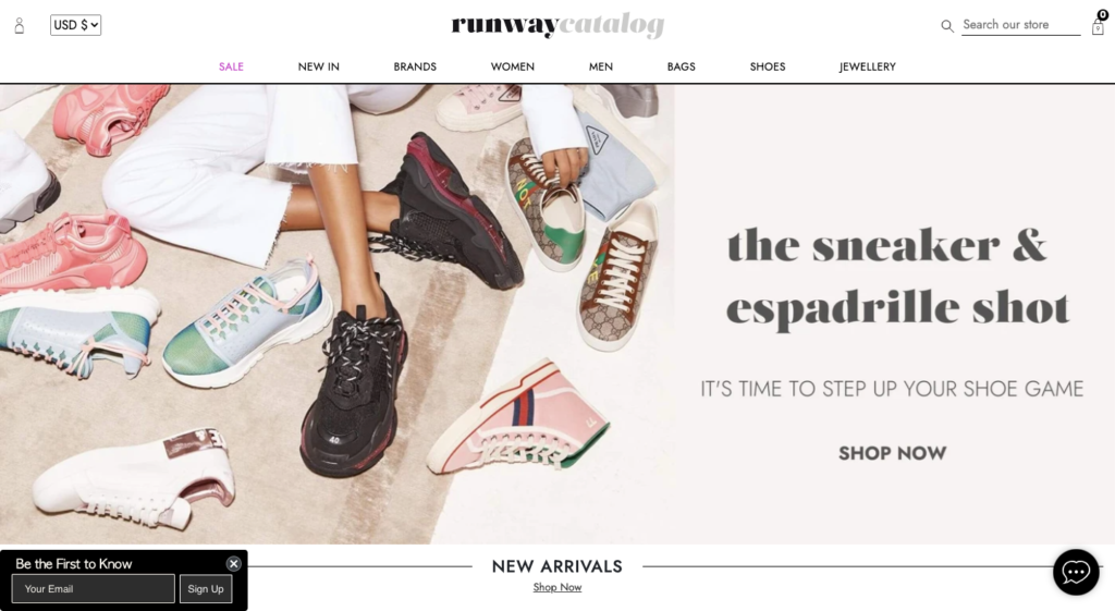 Runway Catalog Shopify Store Example