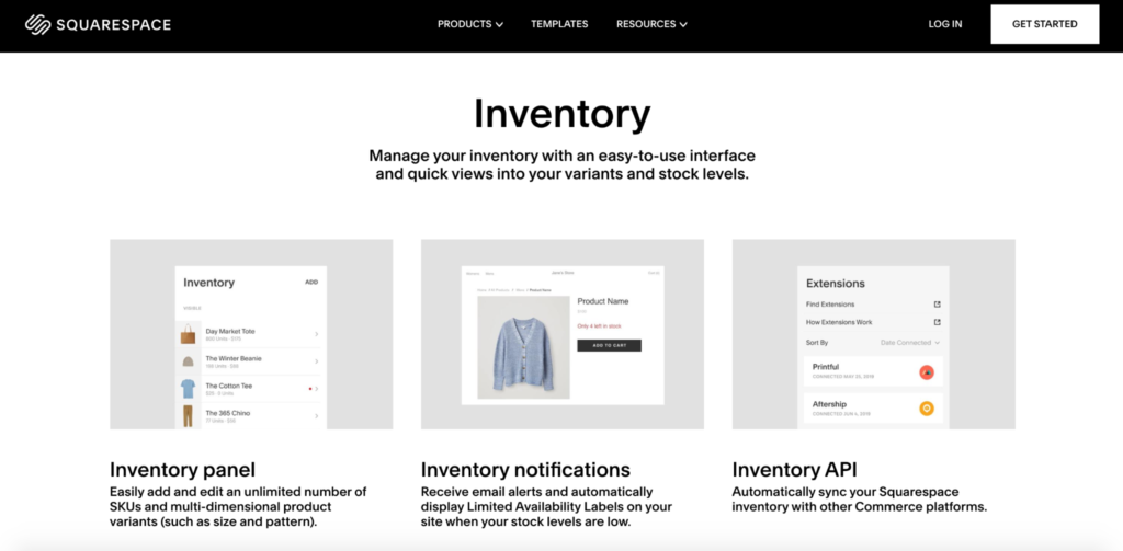 Squarespace Inventory