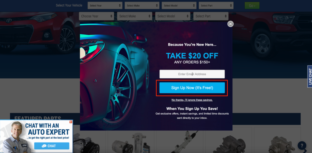 Buy Auto Parts Popup 4