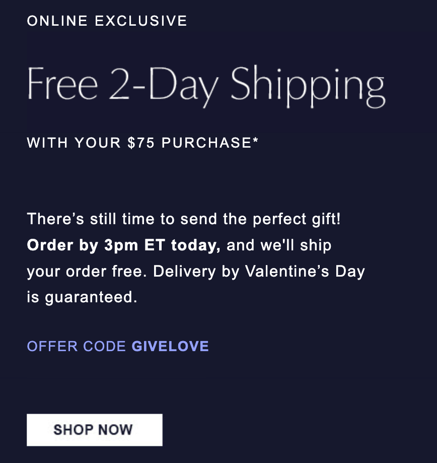 Estee Lauder Valentine's Day Email