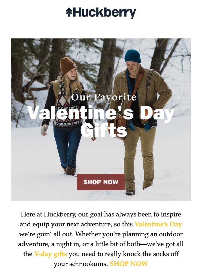 Huckberry Valentine's Day Email