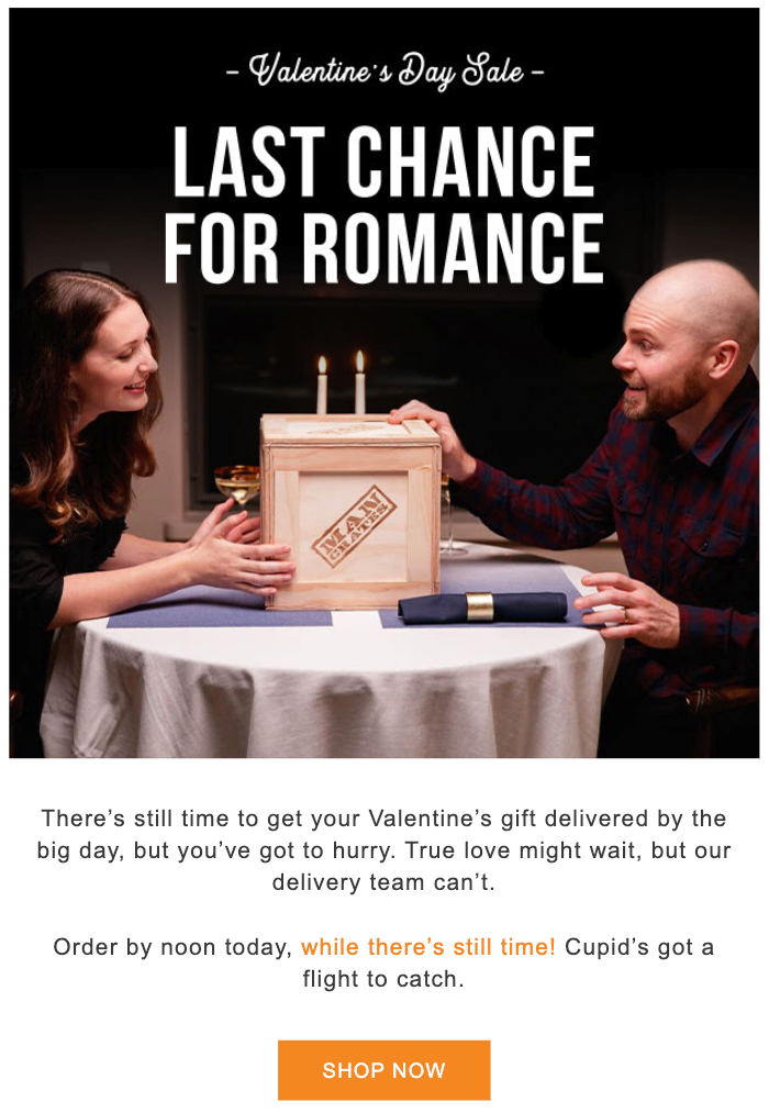 Man Crates Valentine's Day Email 3