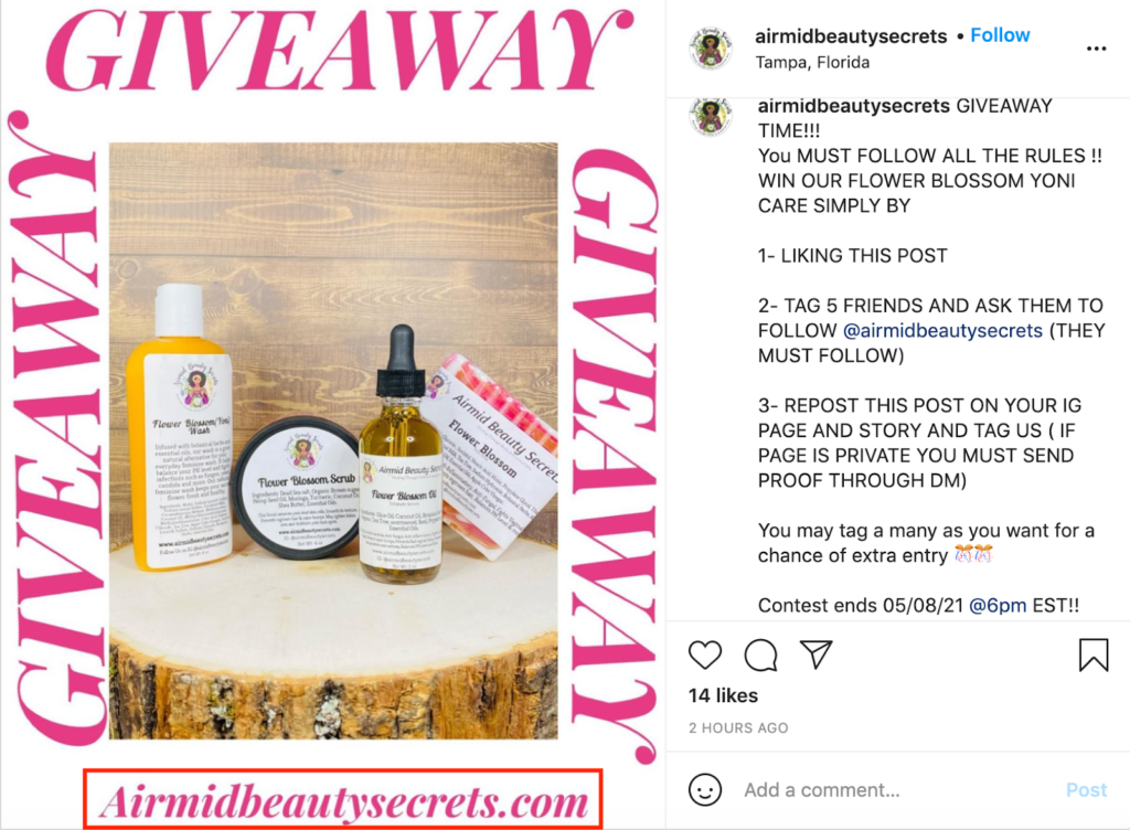 Airmid Beauty Secrets Giveaway Examples 2