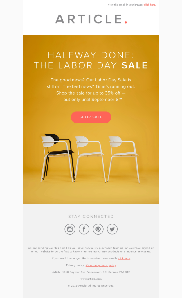 Article Labor Day Email