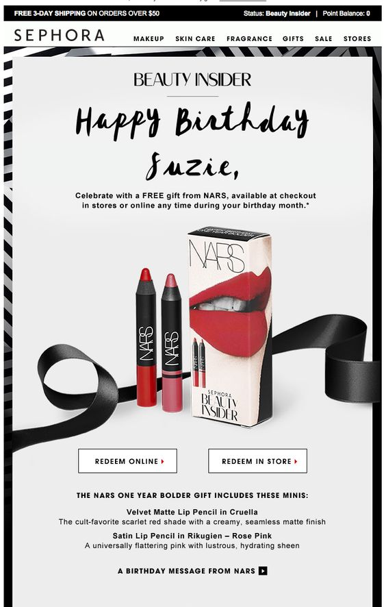 Beauty Insider Happy Birthday Email