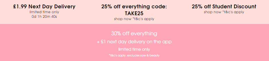 Missguided Footer Offer for Free Shipping
