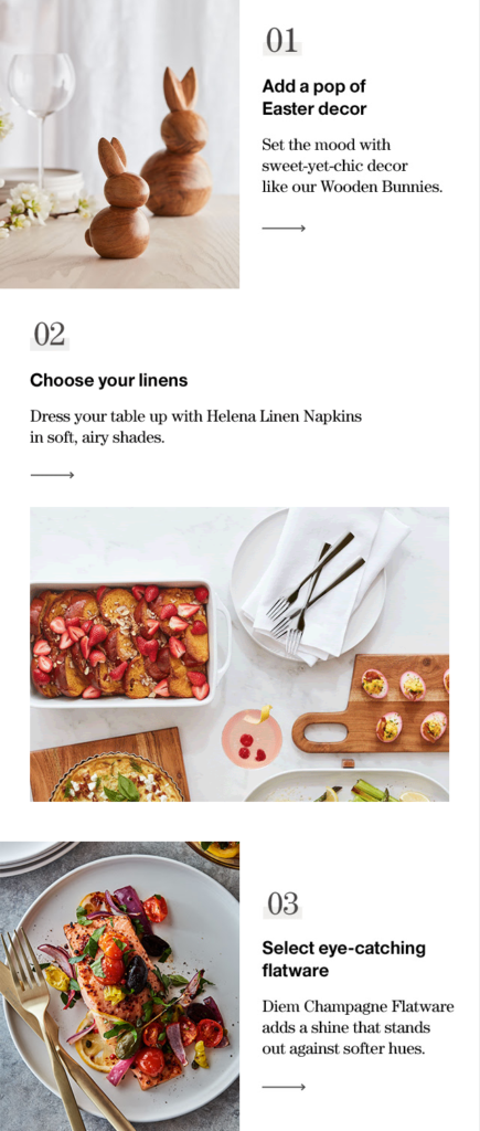 Crate & Barrel Easter Email Example 2