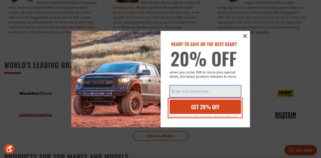 AutoAnything Popup 3