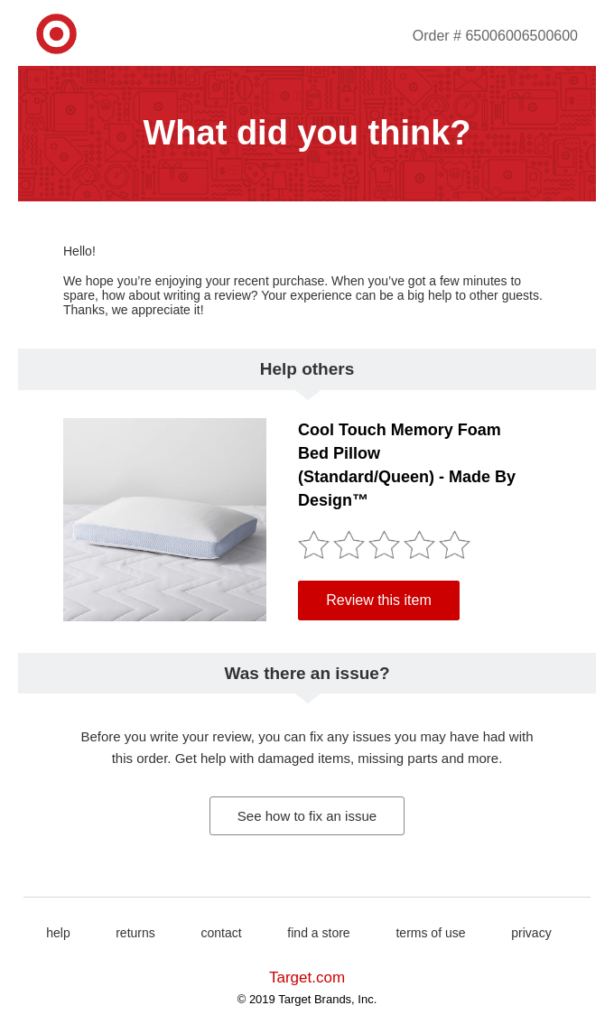 Target Email Example