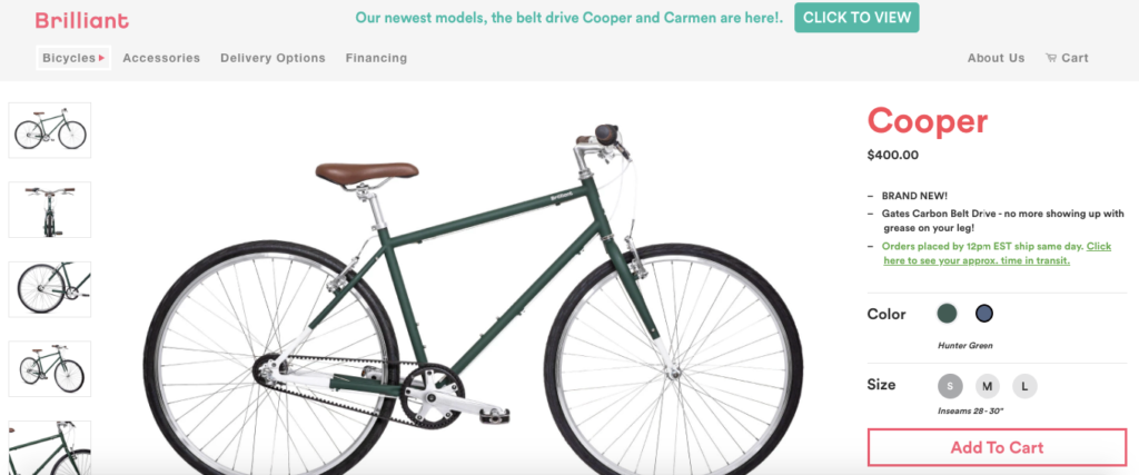 Bike Product Page