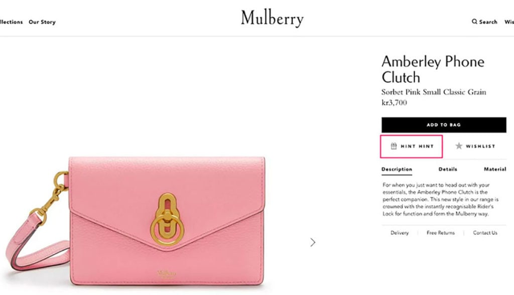 Mulberry Hint Hint Example