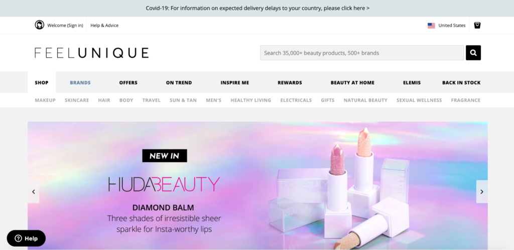 Feelunique Homepage