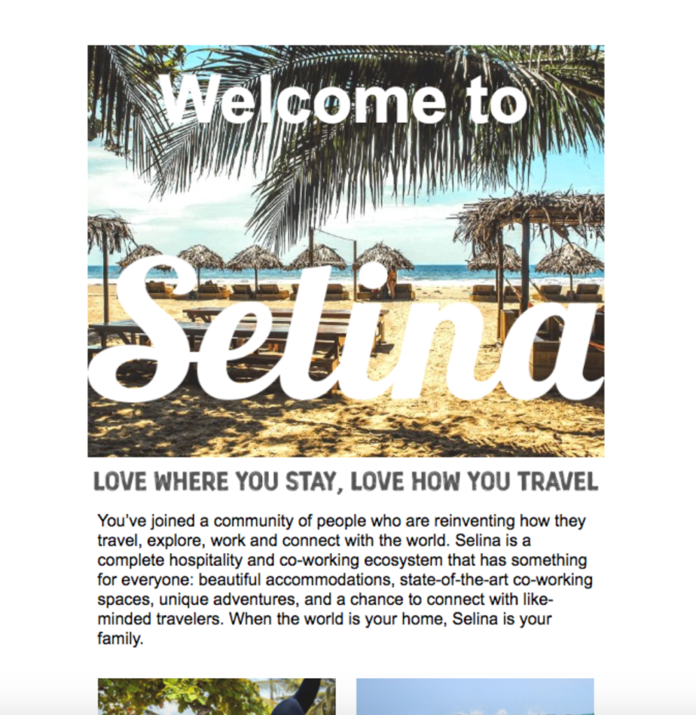 Selina Email Example